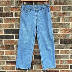 Universal Thread High Waisted Wide-Leg Frayed Denim Pants